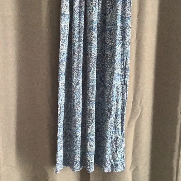 💥 Long blue paisley knit coverup dress sz Small - Picture 5 of 9